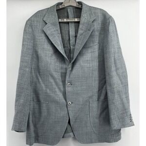 Suitsupply Grey And White Houndstooth Havana Blazer Sport Coat Ferla Italy Sz 46